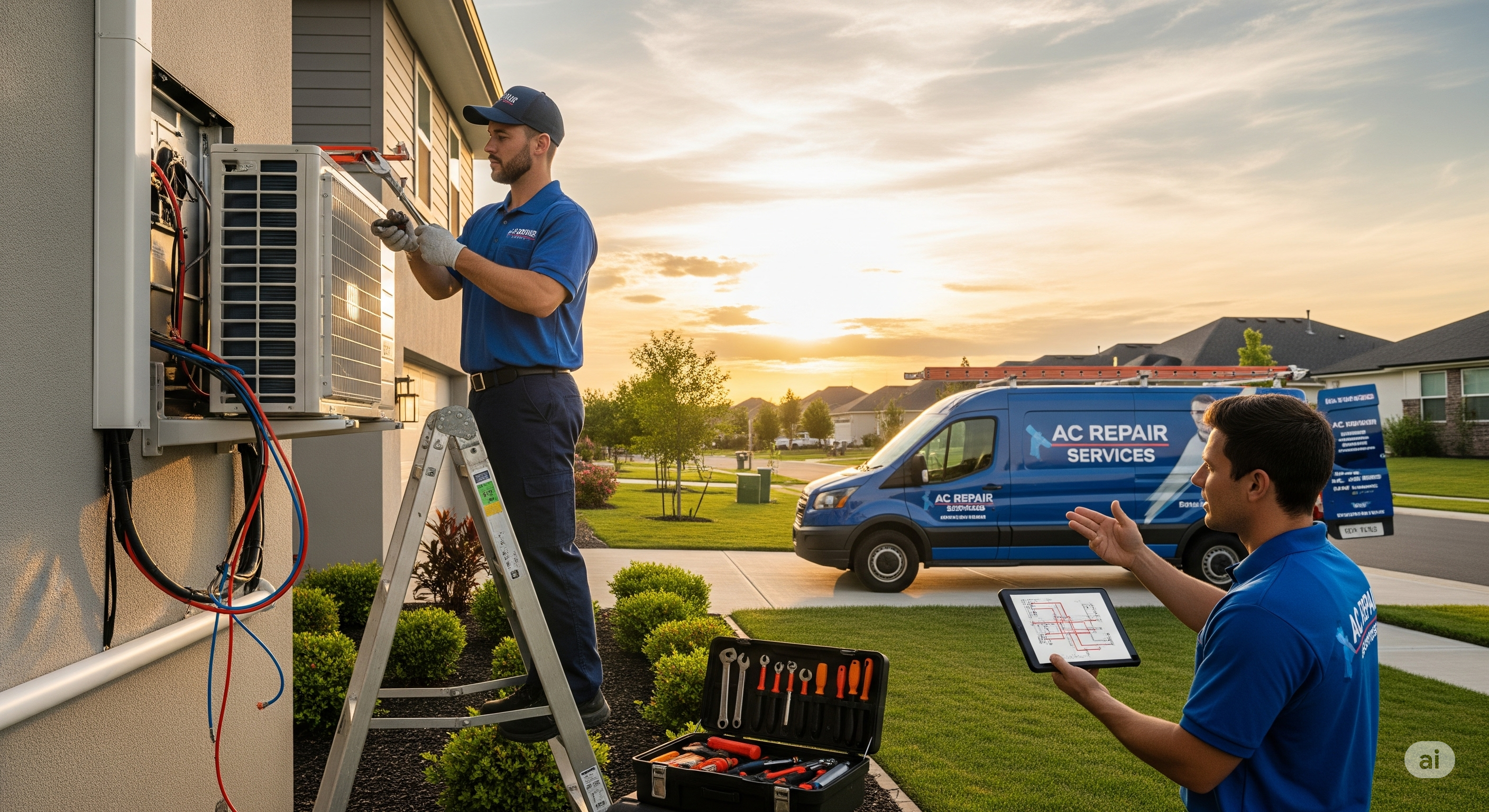 AC repair services in Jumeirah Golf Estates. MIJ Technical Services