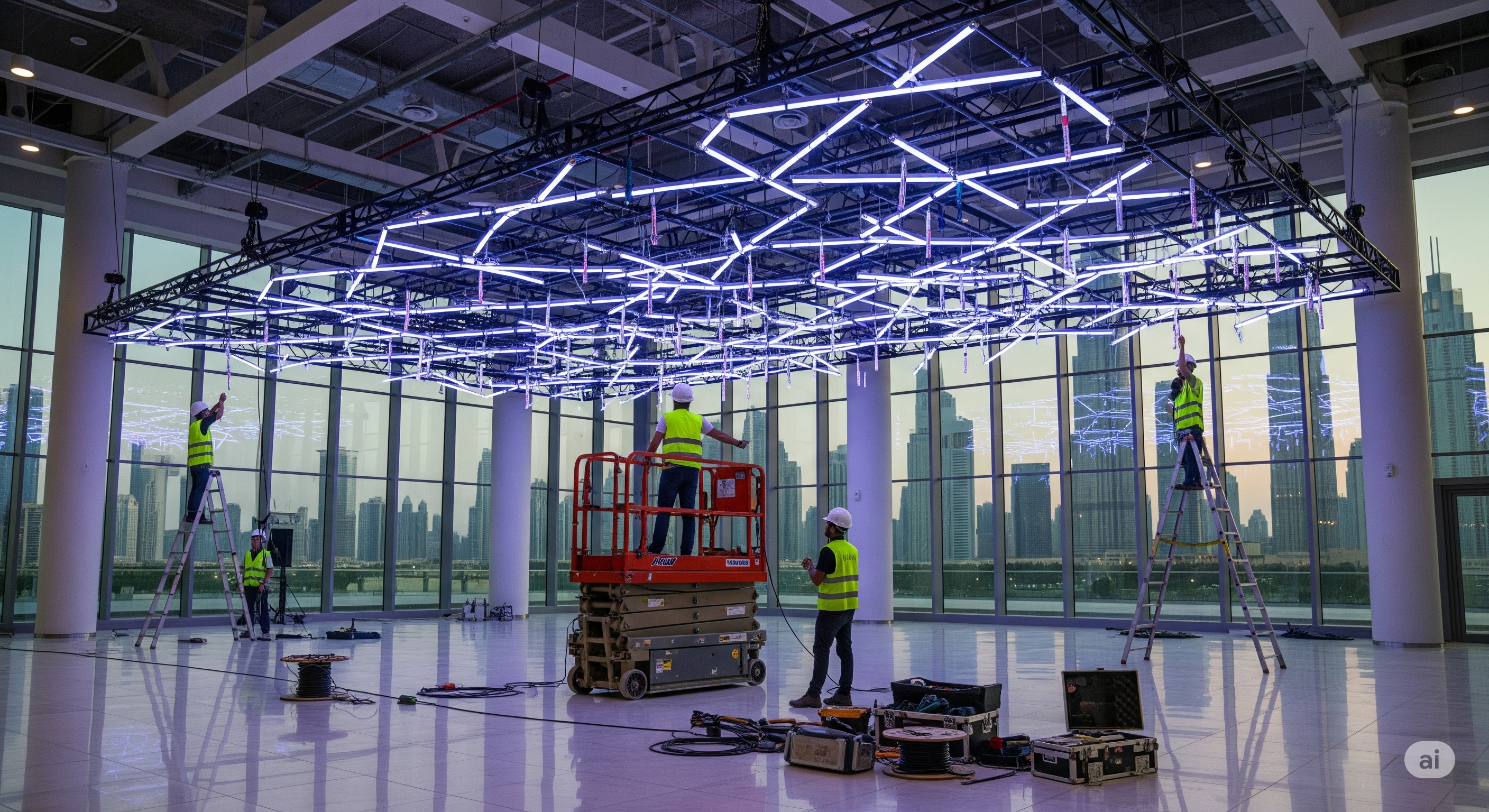 Light Installation Service in Dubai. MIJ Technical Service